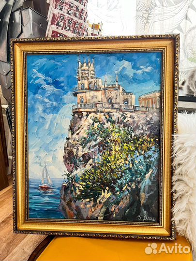 Ласточкино гнездо картина авторская 40*50 см