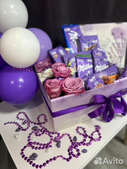Сладкие коробки с цветами