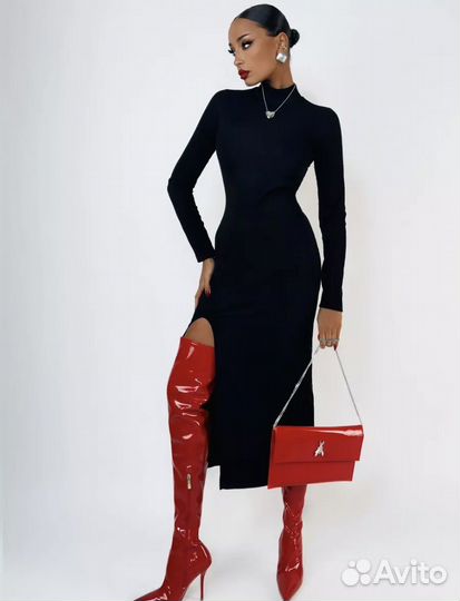 Платье лапша с разрезом