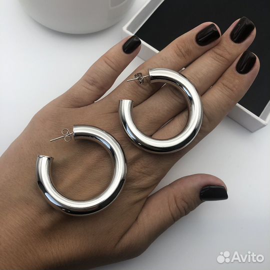 Серьги кольца крупные хупы PWE 1042