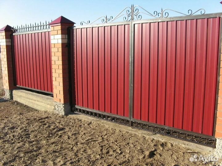 Забор из профнастила с установкой