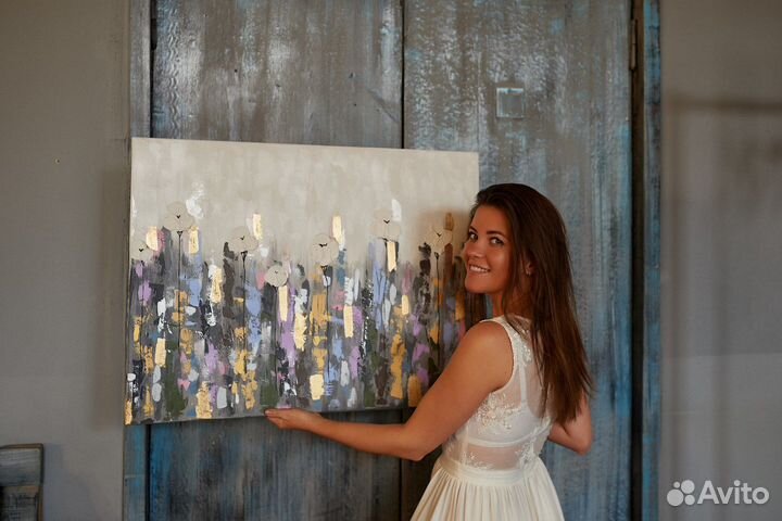 Картина абстрактные цветы