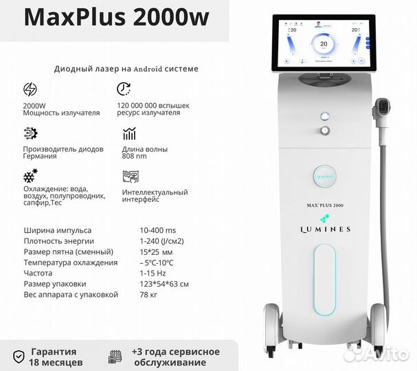 Аппарат для эпиляции Люминес. Max Plus 2000в