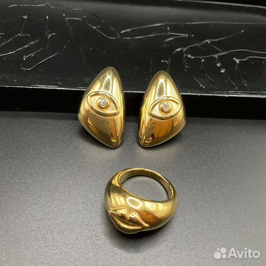 Серьги кольцо в стиле Schiaparelli