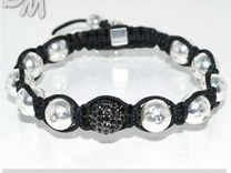 Браслет Shamballa серебристый