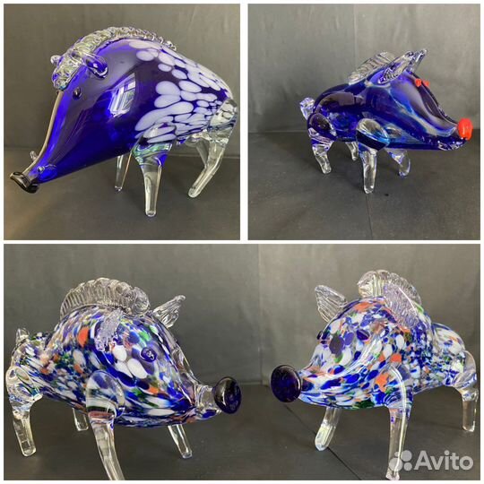 Фигурки из цветного стекла