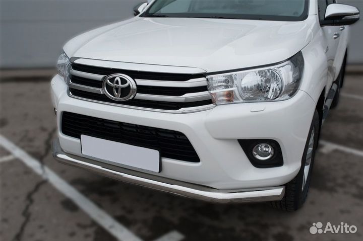 Защита переднего бампера D76 Toyota Hilux 2015+