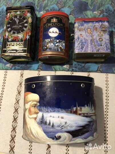 Новогодние жестяные банки