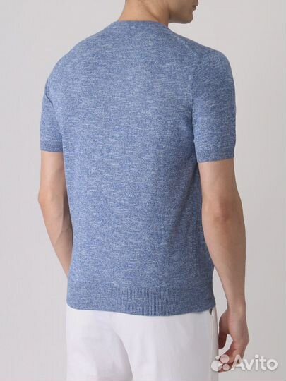 Футболка из хлопка и льна Canali