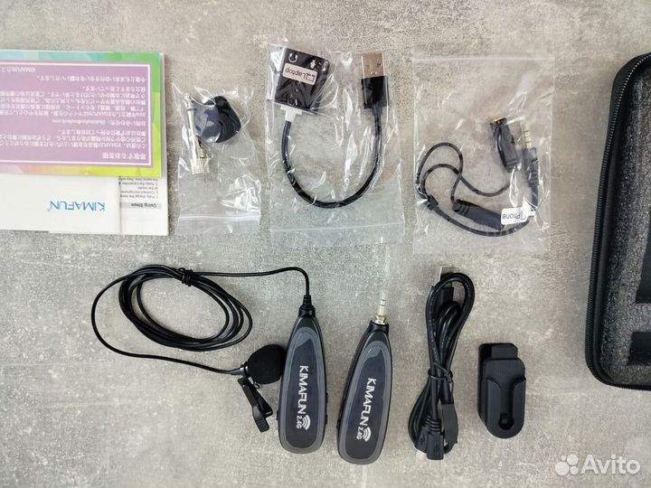 Микрофон беспроводной петличный kimafun 2,4G