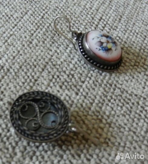 Серьги финифть ростовская