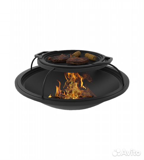 Чугунная костровая чаша с грилем