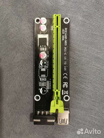 Райзер pci-e x1 - x16 ver. 006 molex - SATA