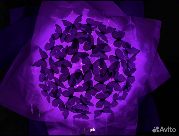 Розовый букет из бабочек 37 шт