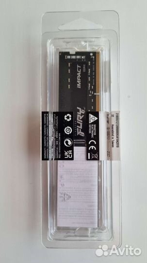 Память sodimm DDR4 16384mbpc21300 2666MHz Kingston