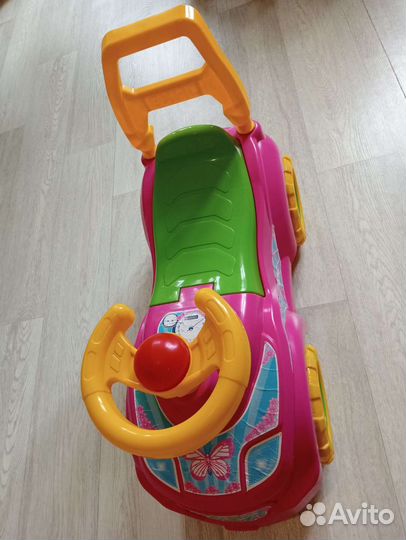 Машина каталка детская с ручкой пушкар технок