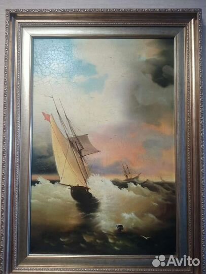 Картина Айвазовского (копия) 40*60 стиль кракелюр