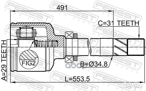 Шрус внутренний правый 29x34.8x31 2811-ducrh Fe