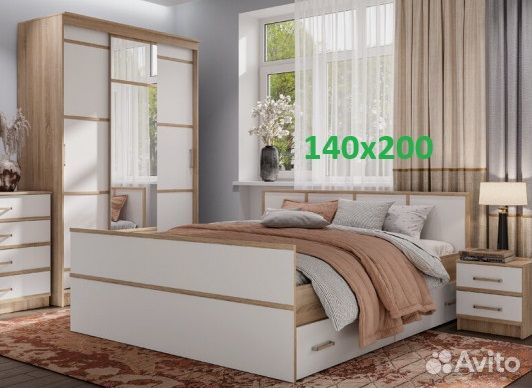 Кровать двухспальная 140х200