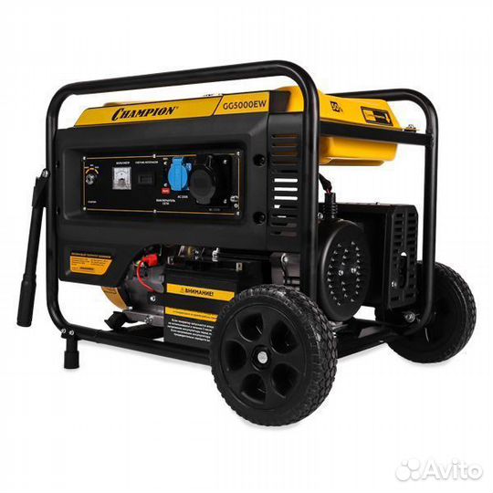 Бензогенератор Champion GG5000EW колеса, эл.старт