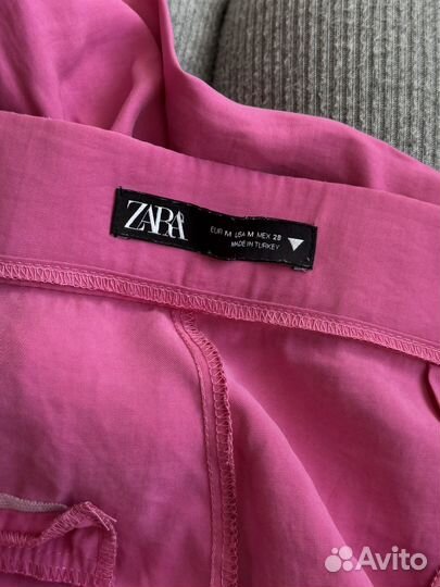 Розовые брюки zara размер М