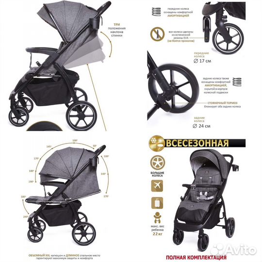 Новая всесезонная прогулочная коляска