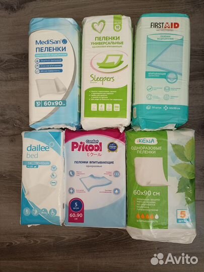 Пеленки одноразовые 60х90