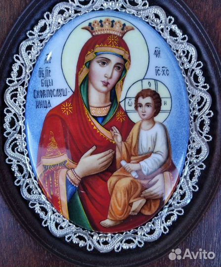 Богородица Икона Живопись Ростовская Финифть Эмаль