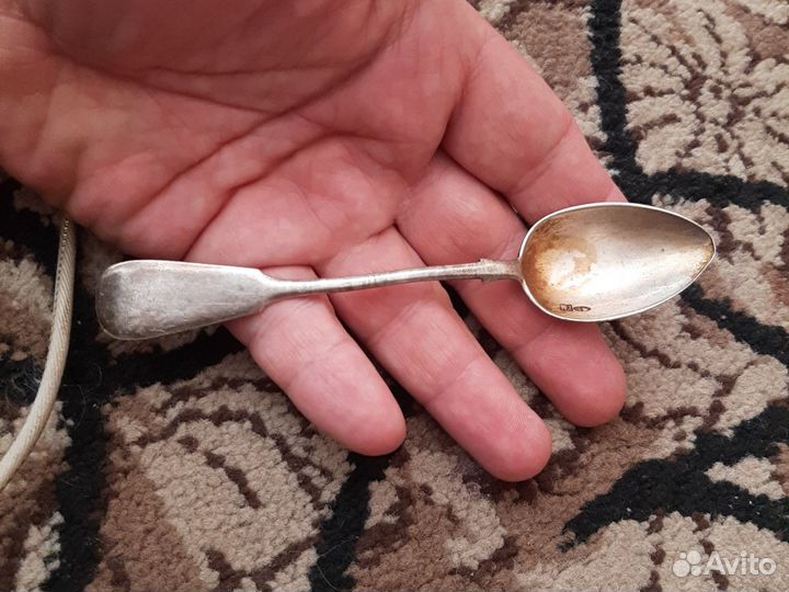 Чайная серебрянная ложка, 84 проба