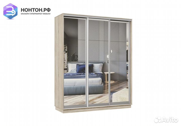 Шкаф-купе трёхдверный Мира дуб сонома