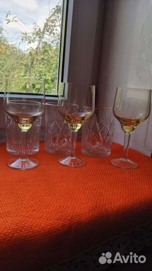 Бокал.Желтое стекло.ссср.Стакан хрусталь.ссср