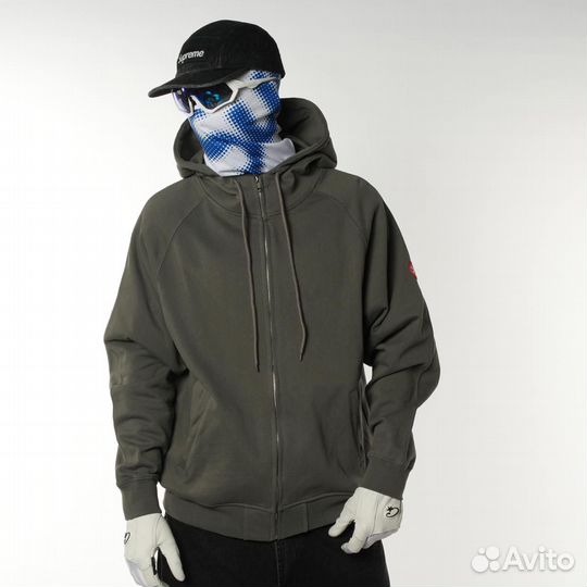 Зип худи CavEmpt зеленая базовая