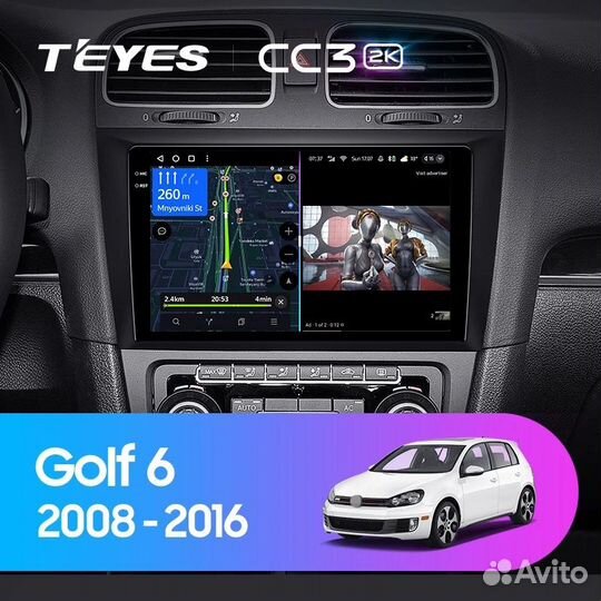 Магнитола teyes CC3 2K 4\32 Volkswagen Golf 6 2008