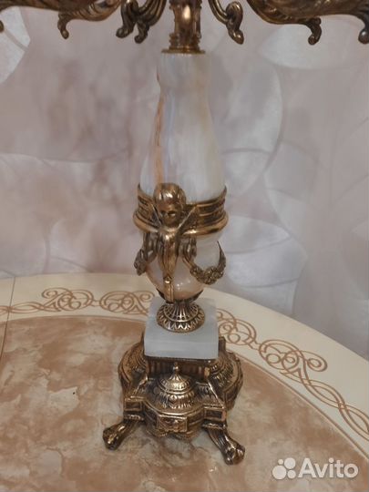 Подсвечник канделябр Бронза и мрамор