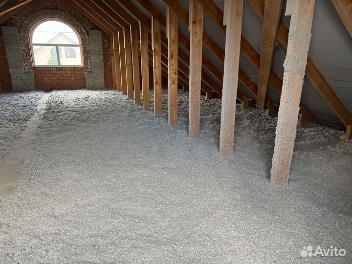 Утепление полов эковатой