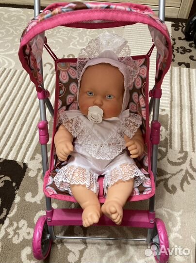 Коляска кукольная с пупсом