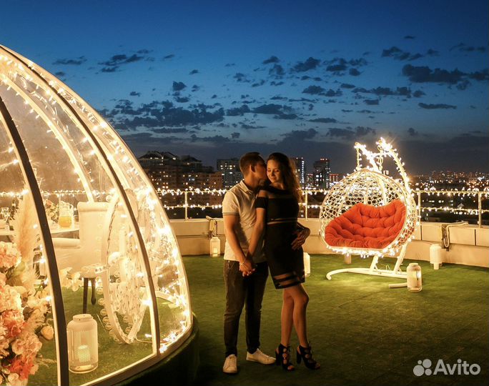 Романтическое свидание в куполе с панорамным видом