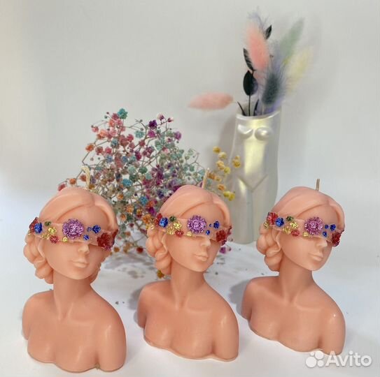 Свечи интерьерные, свечи восковые, свечи цветные