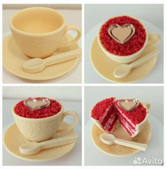 Шоколадная чашка с блюдцем