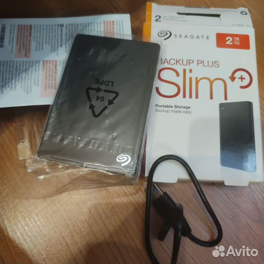 Usb диск 2 тб Seagate slim baskup plus