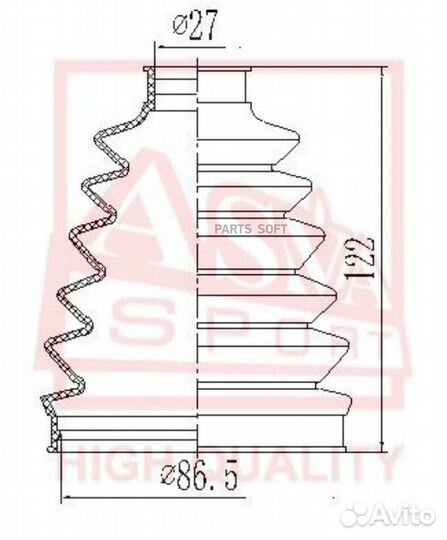Asva asbtav3 пыльник шрус toyota avensis (t250) наружный (без смазки) 26x90x101 asva asbtav3 asva