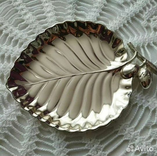 Листик винтаж серебрение Италия