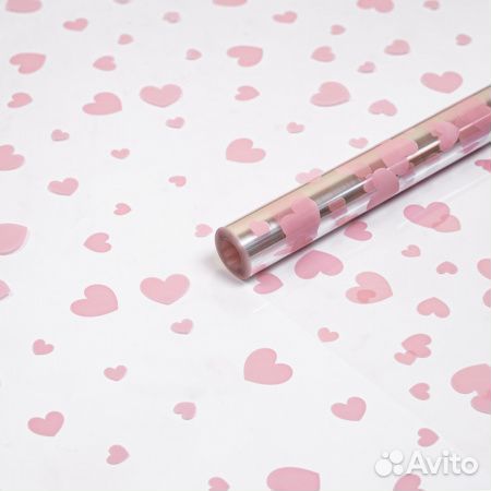 А Пленка прозрачная с рисунком «Сердечки разные» Н