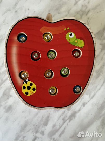 Развивающая магнитная игра натуральное дерево