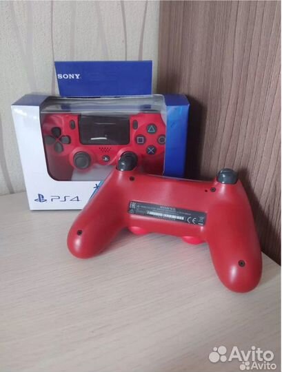 Джойстик PS4 красный(новый)