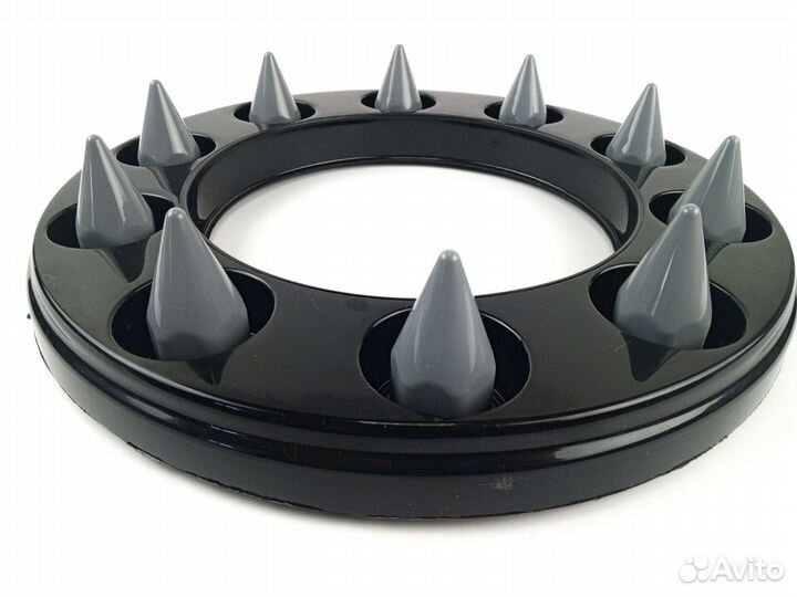Колпаки 22.5 обод черные + пики серые 32/33мм