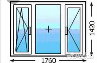 Пластиковое окно 1420х1760