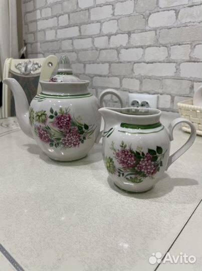 Заварочный чайник и молочник Дулево СССР