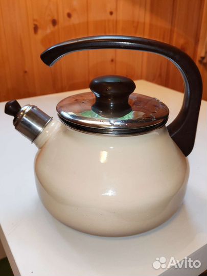 Чайник со свистком СССР стальной эмалированный