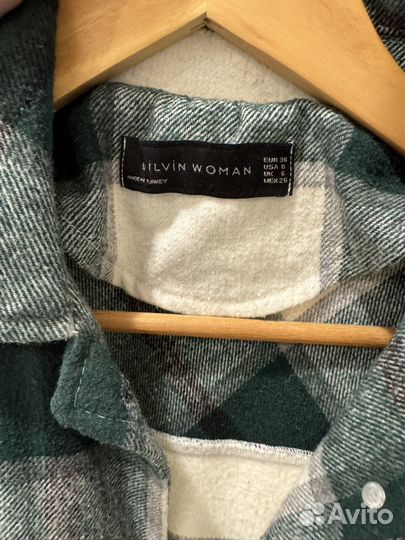 Рубашка в клетку женская теплая